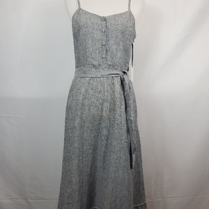 1 State Gray & White Stripped Summer Dress Sz 6